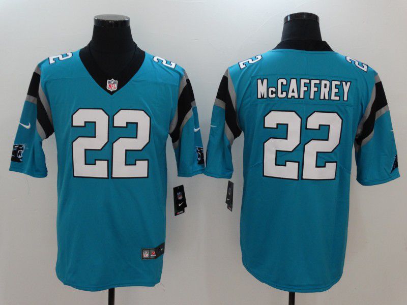 Men Carolina Panthers #22 Mccaffrey Blue Nike Vapor Untouchable Limited NFL Jerseys